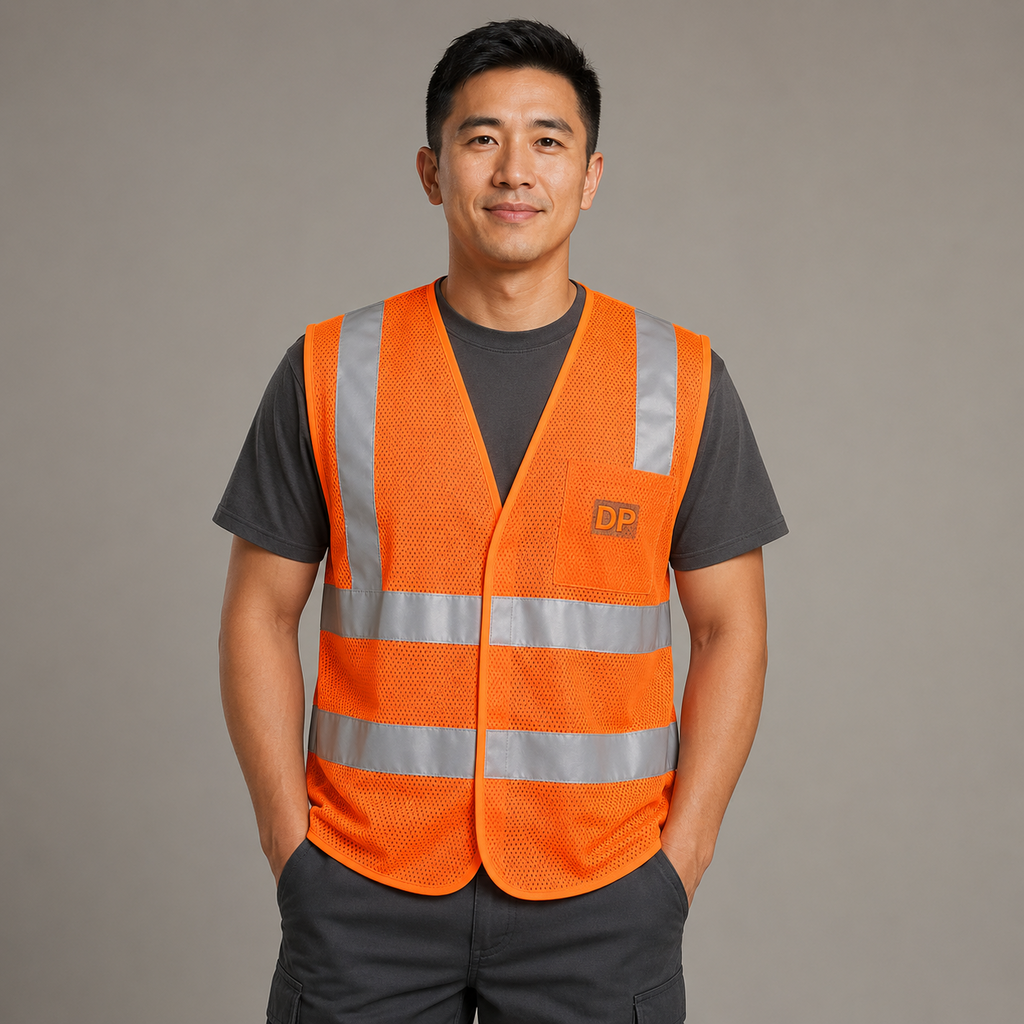 นายแบบเอเชียสวมเสื้อ Safety Deltapolo