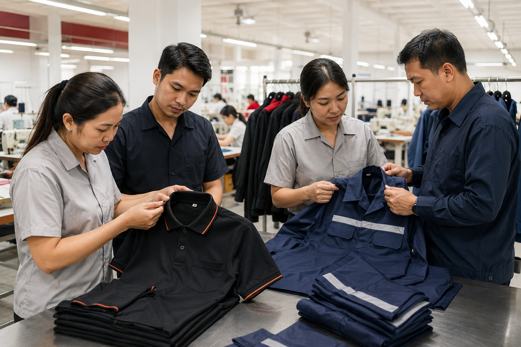 ทีมผลิตเสื้อ Deltapolo ตรวจสอบคุณภาพ
