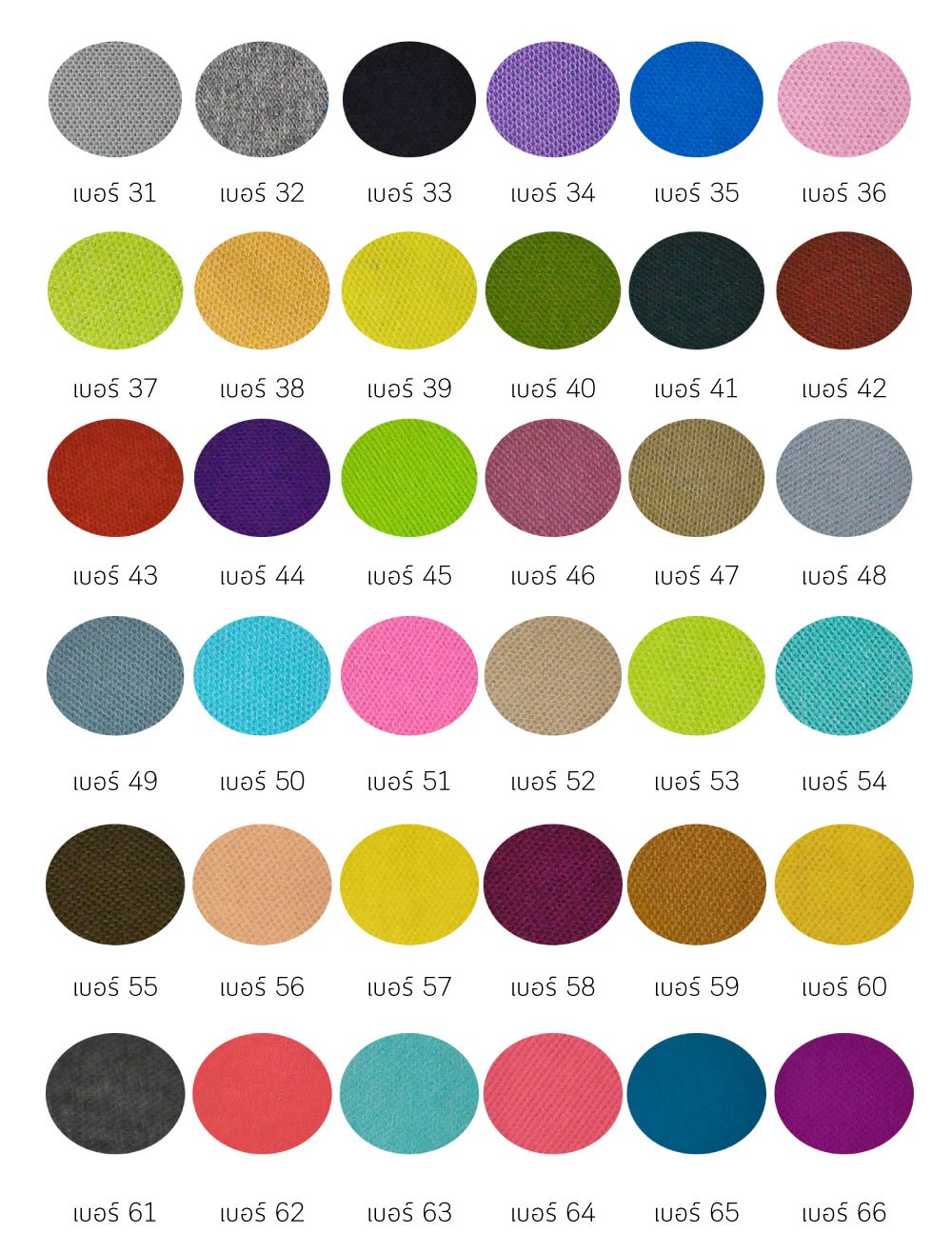 ชาร์ทสีจูติ TK เบอร์ 31 ถึง 66